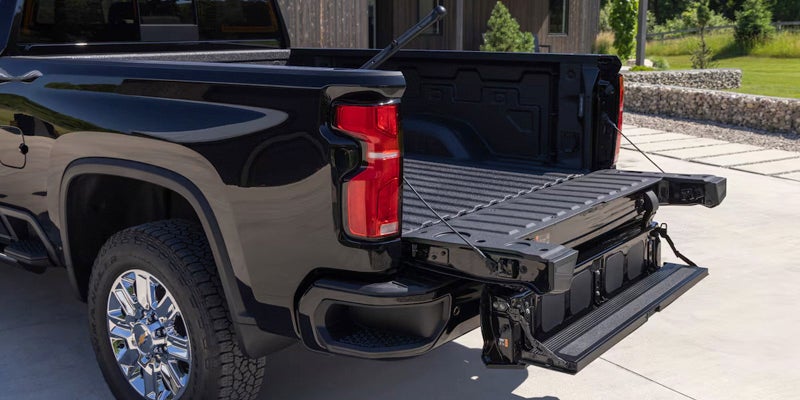 Rear view of a brand new Chevrolet Silverado HD